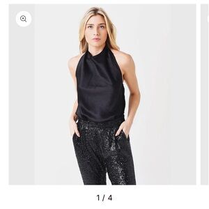 NWT muted RED  Vince Satin Halter Neck Blouse